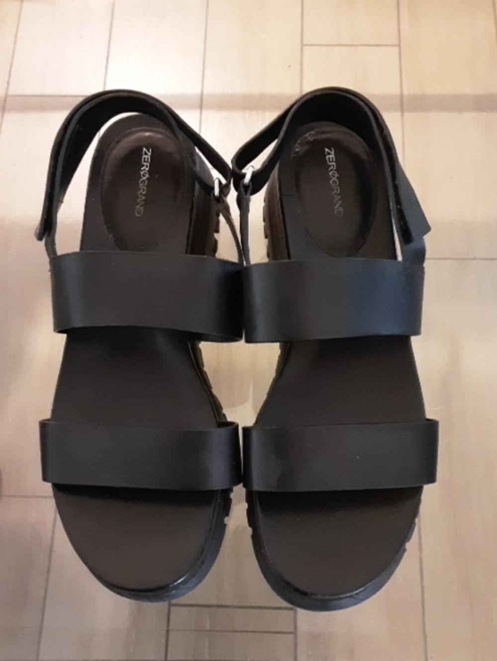 Cole Haan Black Strappy Platform Sandals